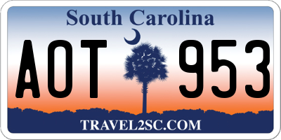 SC license plate AOT953