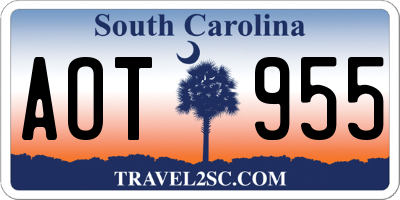 SC license plate AOT955