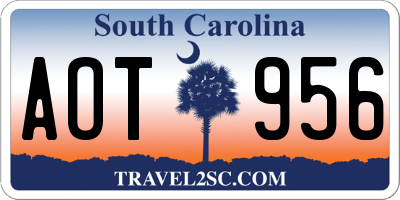 SC license plate AOT956