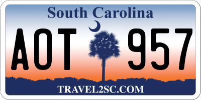 SC license plate AOT957
