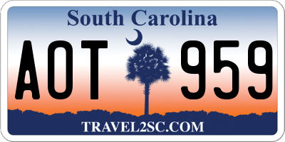 SC license plate AOT959