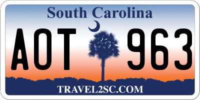 SC license plate AOT963