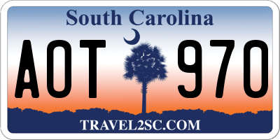 SC license plate AOT970