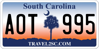 SC license plate AOT995