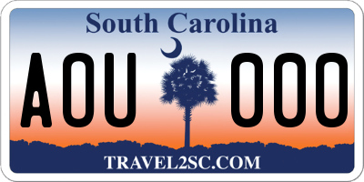 SC license plate AOU000