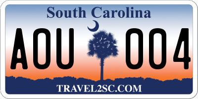 SC license plate AOU004