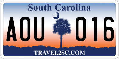 SC license plate AOU016