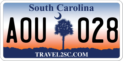 SC license plate AOU028