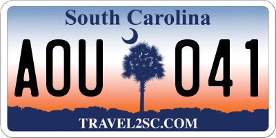 SC license plate AOU041