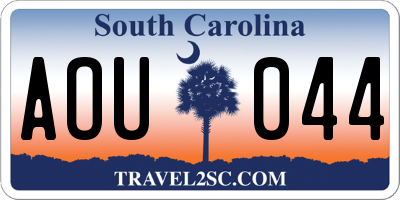 SC license plate AOU044