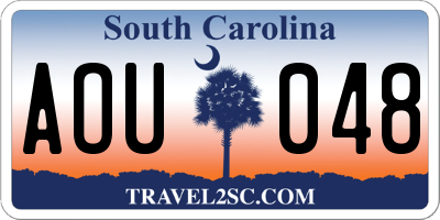 SC license plate AOU048
