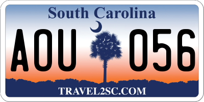 SC license plate AOU056
