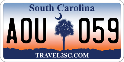SC license plate AOU059