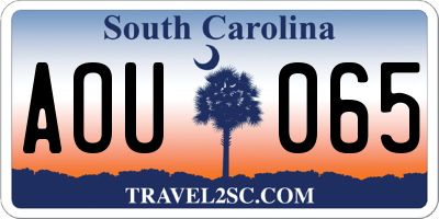 SC license plate AOU065