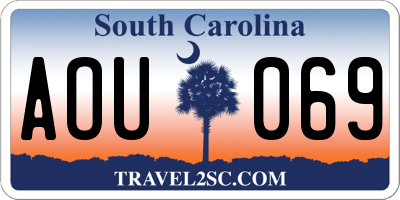 SC license plate AOU069