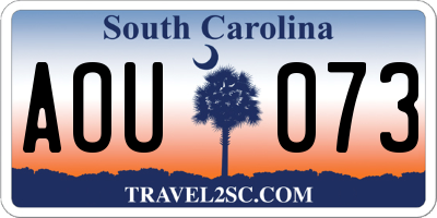 SC license plate AOU073