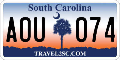 SC license plate AOU074