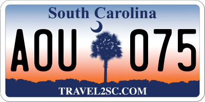 SC license plate AOU075