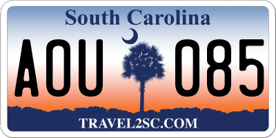 SC license plate AOU085