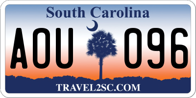 SC license plate AOU096