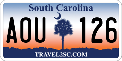 SC license plate AOU126