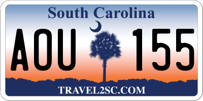 SC license plate AOU155