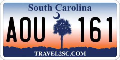 SC license plate AOU161