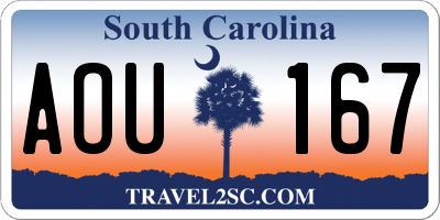 SC license plate AOU167