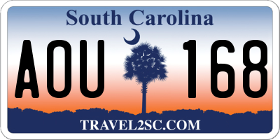 SC license plate AOU168