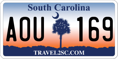 SC license plate AOU169