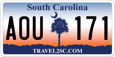 SC license plate AOU171