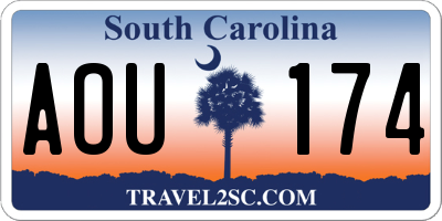 SC license plate AOU174