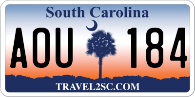 SC license plate AOU184