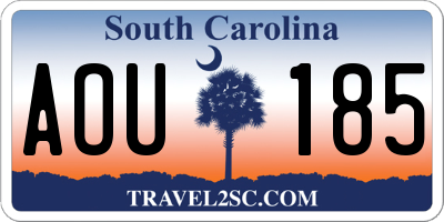 SC license plate AOU185
