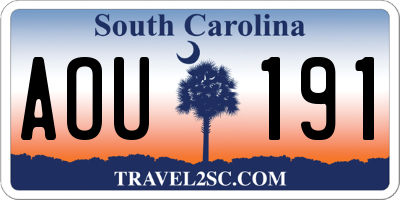 SC license plate AOU191