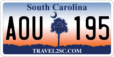 SC license plate AOU195