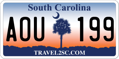 SC license plate AOU199