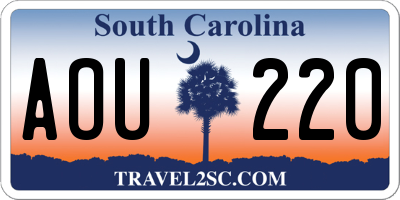 SC license plate AOU220