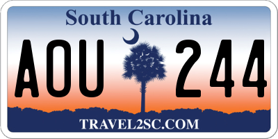 SC license plate AOU244