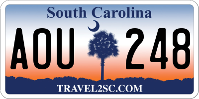 SC license plate AOU248