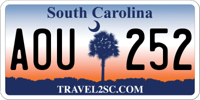 SC license plate AOU252