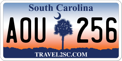 SC license plate AOU256