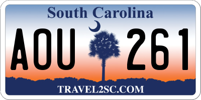 SC license plate AOU261