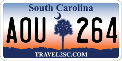 SC license plate AOU264