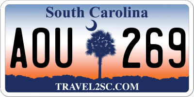 SC license plate AOU269