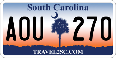 SC license plate AOU270