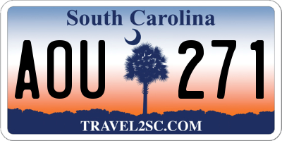 SC license plate AOU271