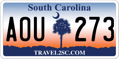 SC license plate AOU273