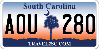 SC license plate AOU280