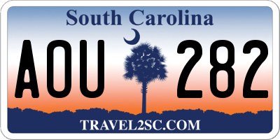 SC license plate AOU282